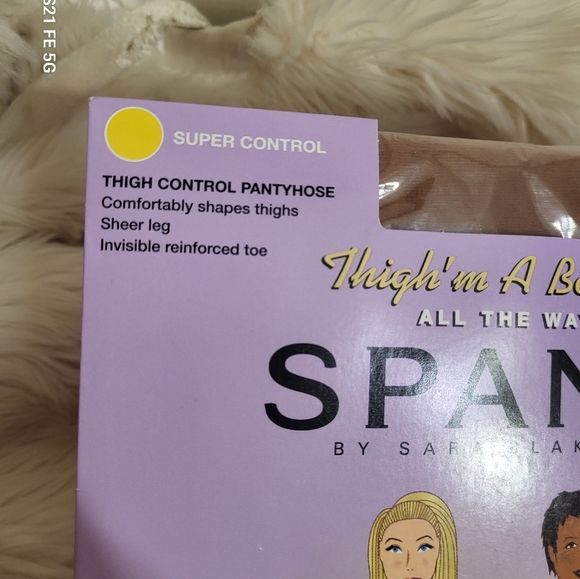 Spanx All The Way Thigh Control Pantyhose Sz C Nude New - Picture 2 of 6